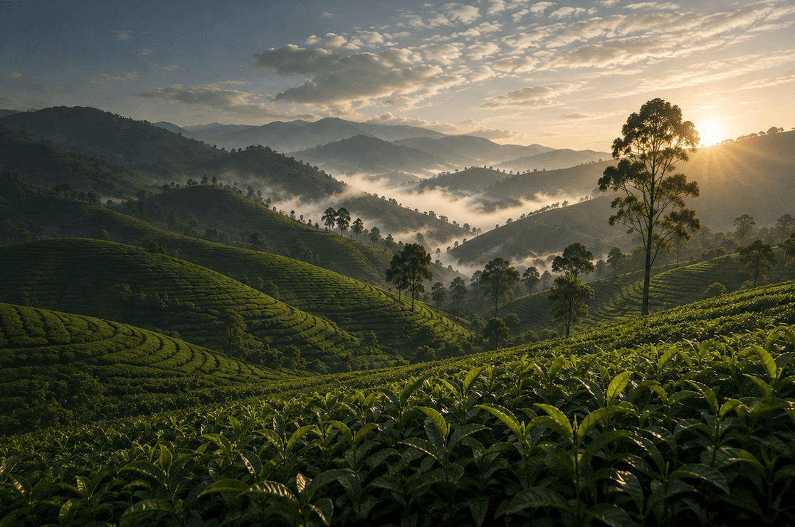 Tea plantations across the Nilgiris in India